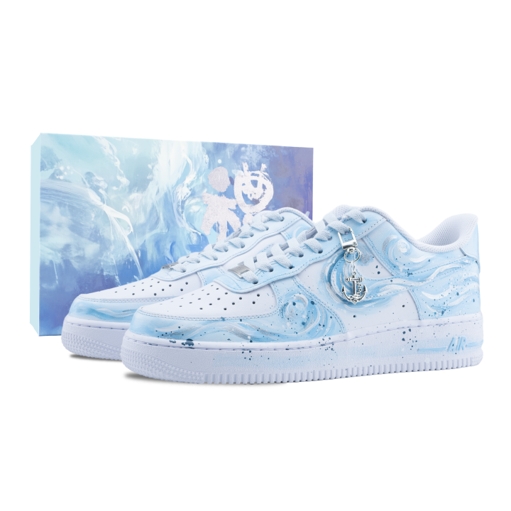 Nike Nike Air Force 1 Starfall Jian Ware Slip Resistant Abrasion Resistant Low top Skateboard Shoes Unisex Sky Blue