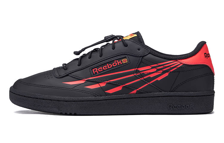 Reebok Club C Abrasion Resistant Abrasion Resistant Low top Skateboard Shoes Men's Black Red