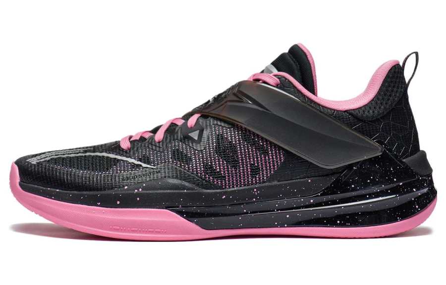 Li-Ning Li Ning Liren3 TEAM Cushioning Slip Resistant Abrasion Resistant Low top Basketball Shoes Men's Black Pink
