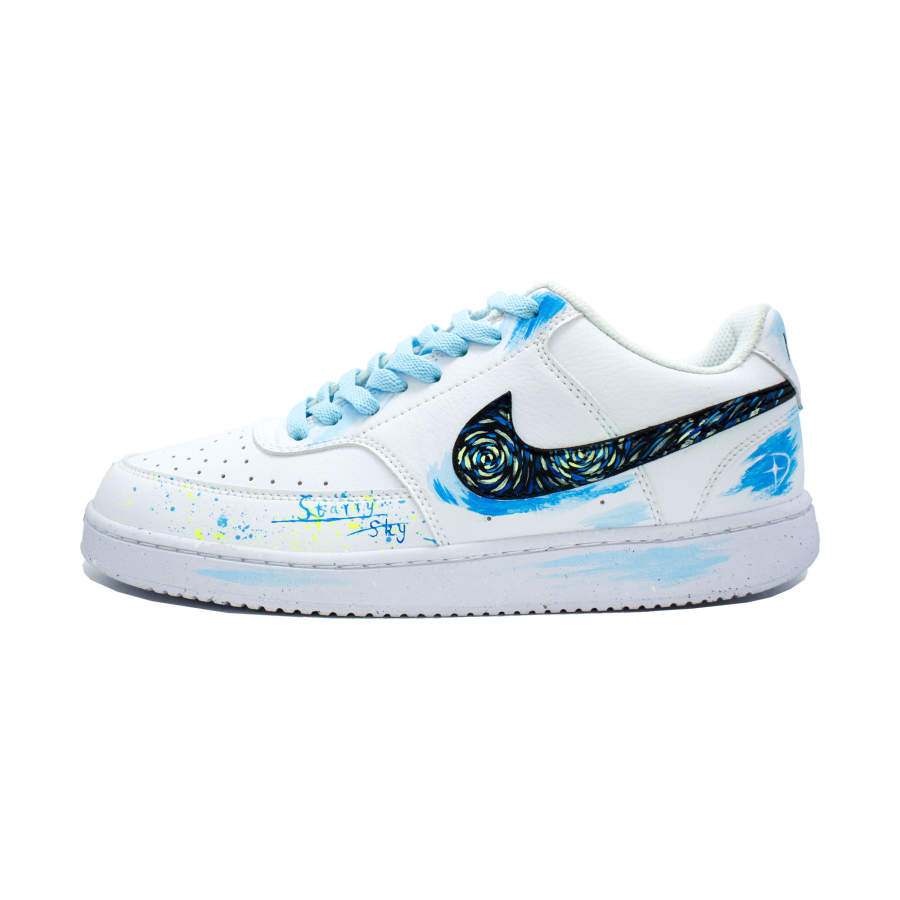 Nike Nike Court Vision 1 Starry Night Trail Abrasion Resistant Abrasion Resistant Low top Skateboard Shoes Unisex Blue White