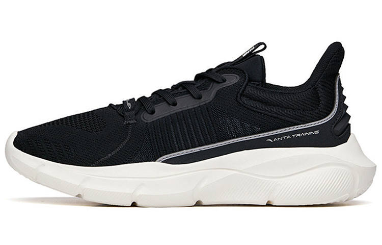 Anta Ling Curved Textile, Synthetic Leather Abrasion Resistant Low top Training Shoes Men's Black White Gray