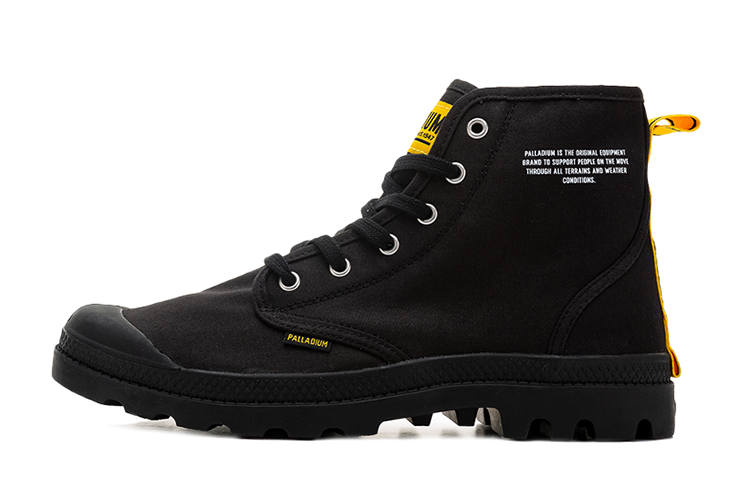 Palladium Pampa Hi Dare Safety Trendy Abrasion Resistant Abrasion Resistant High top Canvas Shoes Unisex Black