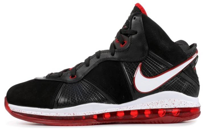 Nike Nike Lebron 8 Bred James 8 Comfortable Slip Resistant Lightweight Mid top Basketball Shoes Men's Black Red