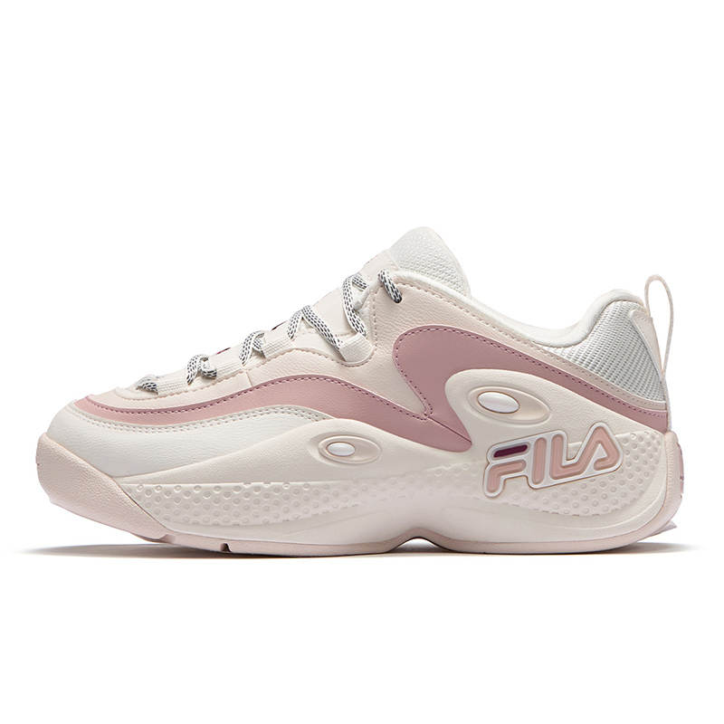 FILA FUSION Cushioning Low top Basketball Shoes Women's White Pink