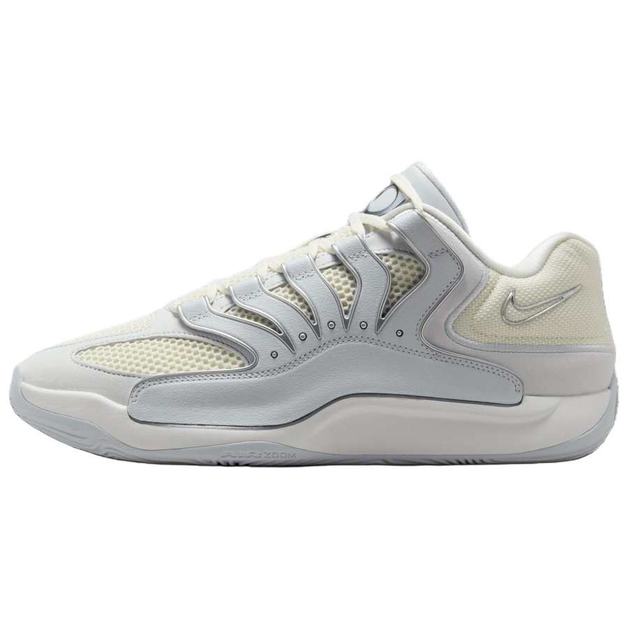 Nike Nike KD 18 Slip Resistant Abrasion Resistant Low top Basketball Shoes Men's Gray White