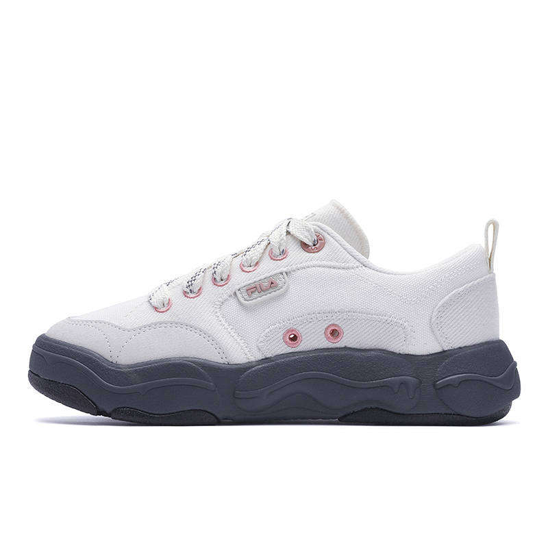 FILA BURGER Hamburger Shoes Low top Canvas Shoes Women's White Gray