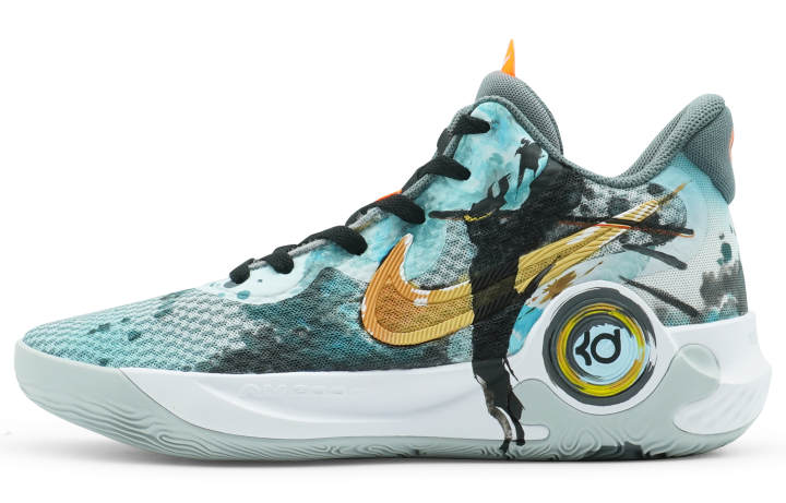 Nike Nike KD Trey 5 IX Cushioning Slip Resistant Abrasion Resistant Low top Basketball Shoes Unisex Blue Yellow Black
