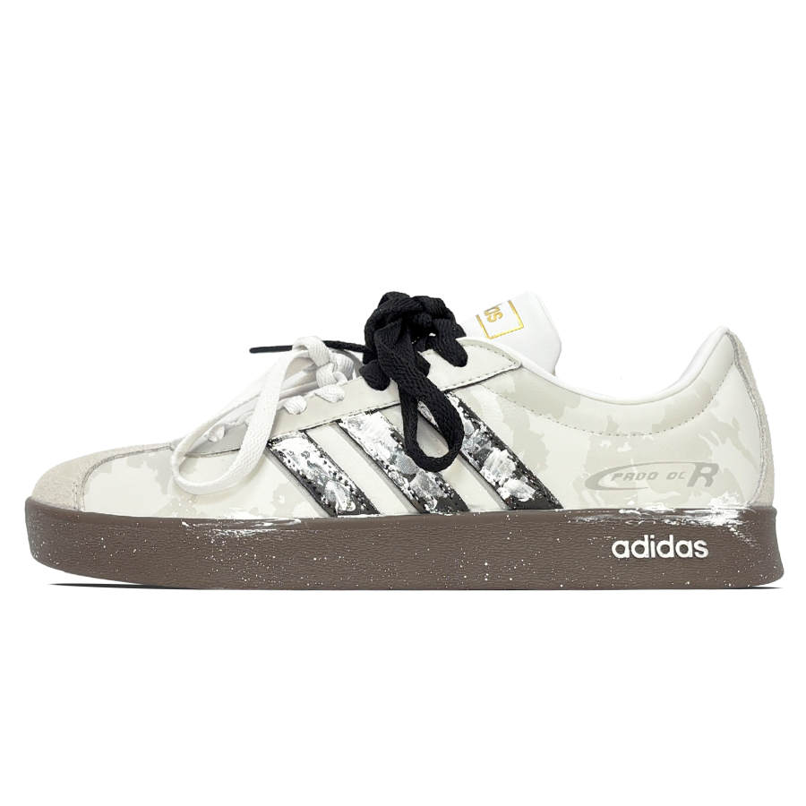 Adidas Adidas VL COURT 2.0 Slip Resistant Slip Resistant Low top Skateboard Shoes Unisex Gray White Black