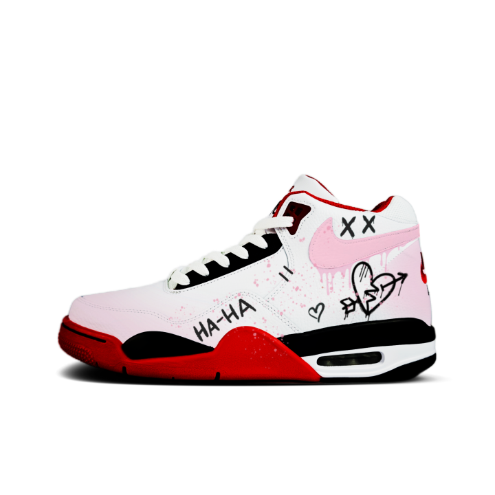 Nike Nike Flight Legacy Urban Chic Style Declaration Abrasion Resistant Mid top Vintage Basketball Shoes Unisex Red White