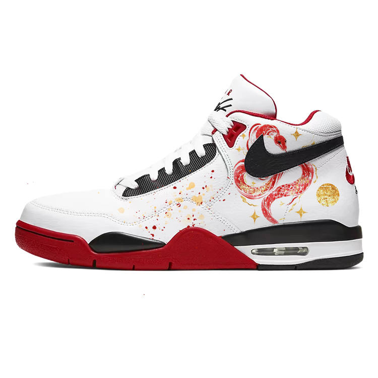 Nike Nike Flight Legacy Year Of The Snake, Serpent Prosperity Year Mid top Vintage Basketball Shoes Unisex Red