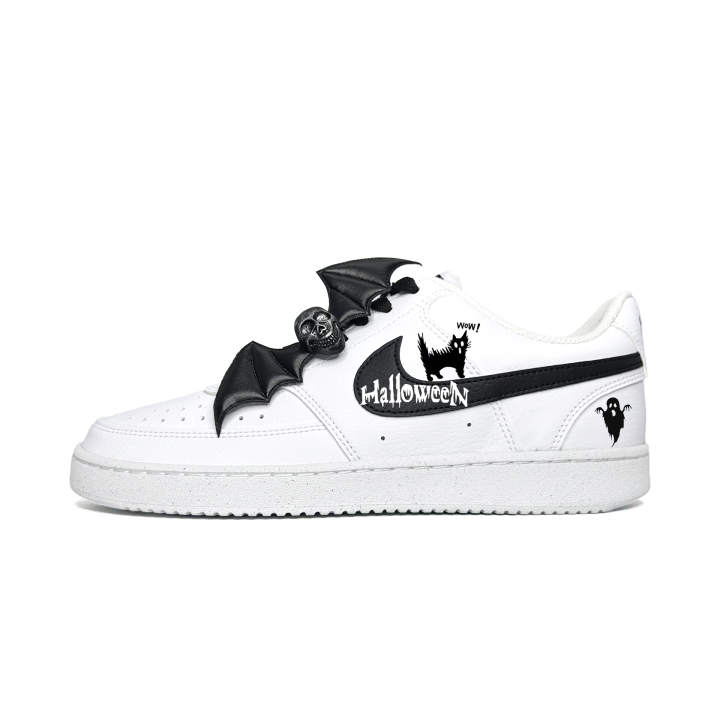 Nike Nike Court Vision 1 Wow Cat Abrasion Resistant Low top Skateboard Shoes Men's Black White
