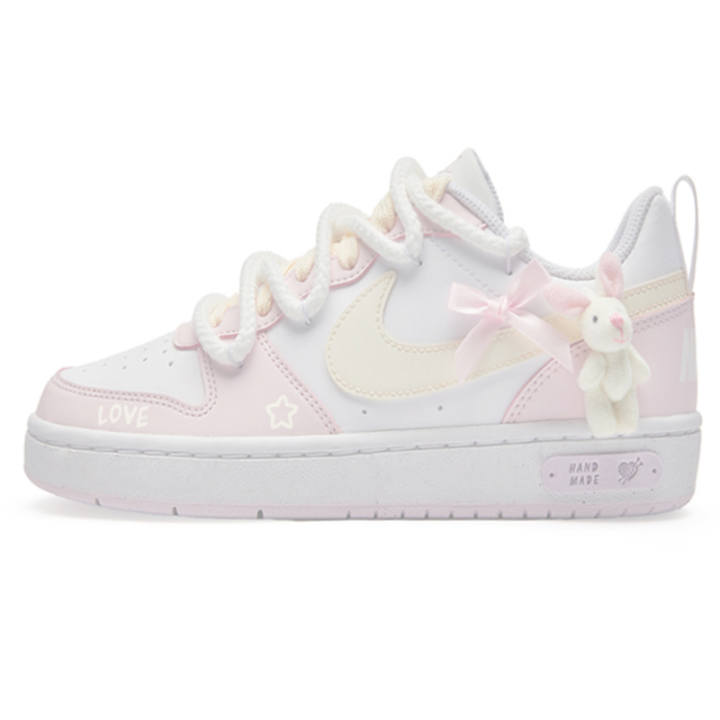 Nike Nike Court Borough Custard Bunny Slip Resistant Lightweight Non slip Lightweight Low top Skateboard Shoes GS
