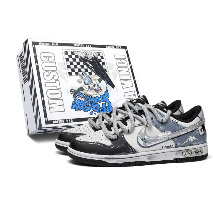 Nike Nike Dunk Silent Iceberg Box Leather Abrasion Resistant Abrasion Resistant Low top Skateboard Shoes Unisex Blue White
