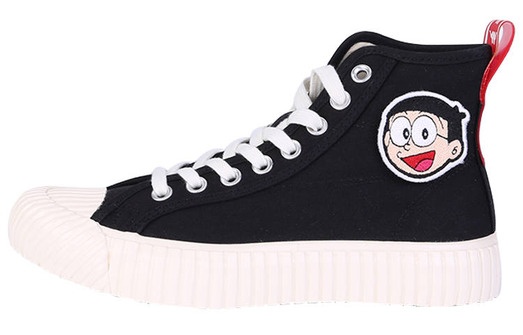 Kappa Doraemon x Kappa Slip Resistant Abrasion Resistant Slip Resistant Abrasion Resistant High top Canvas Shoes Unisex Black