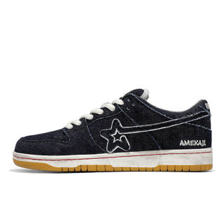 RIPSTAR SKBD Low Maxes AMEKAJI Denim Composite Material Vintage Slip Resistant Abrasion Resistant Lightweight Low top