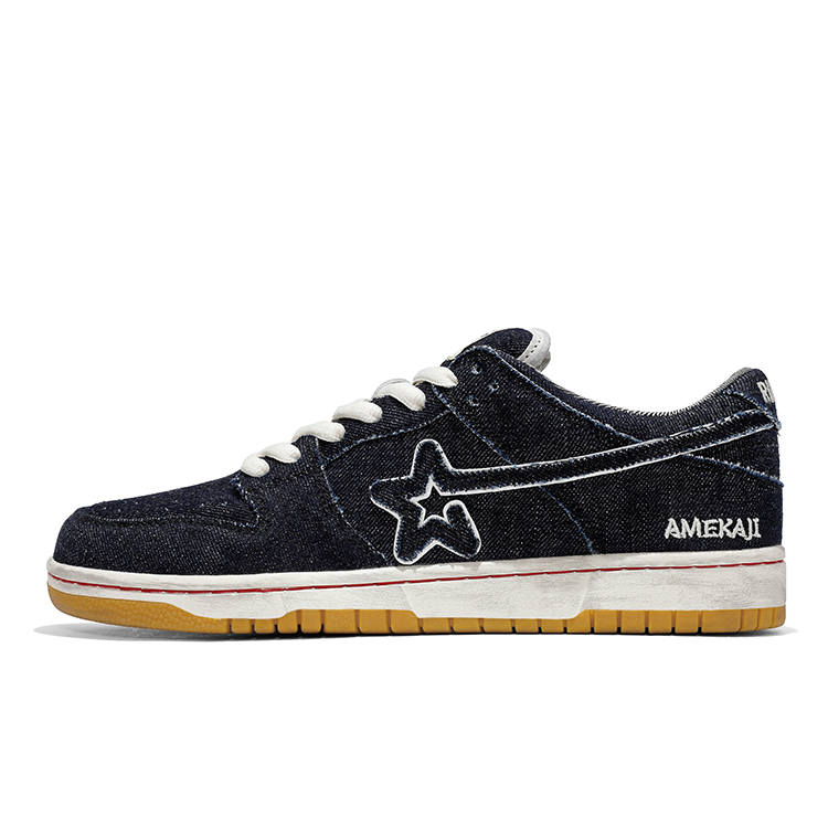 RIPSTAR SKBD Low Maxes AMEKAJI Denim Composite Material Vintage Slip Resistant Abrasion Resistant Lightweight Low top