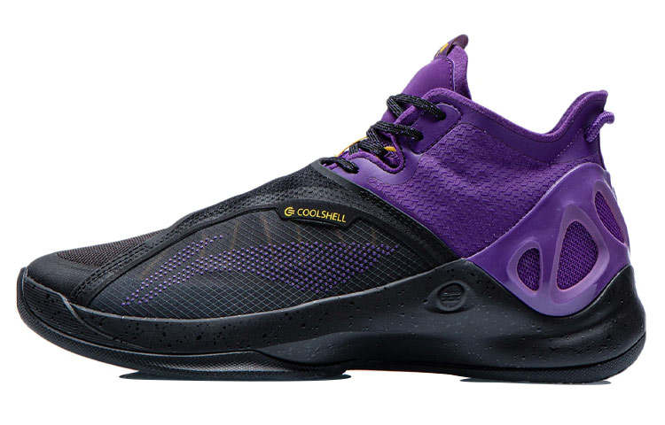 Li-Ning Li Ning Cicada Wing Basketball Shoes Men's Mid Top Black/Iron Blue Purple