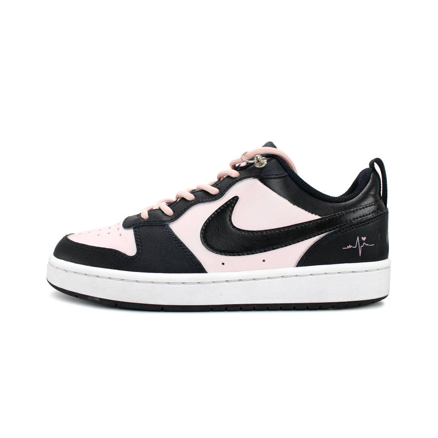 Nike Nike Court Borough Wear resistant And Lightweight Low top Skateboard Shoes GS Black Pink
