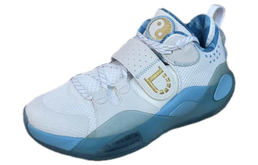 Li-Ning Li Ning Cushioning Slip Resistant Abrasion Resistant Mid top Basketball Shoes Men's Blue