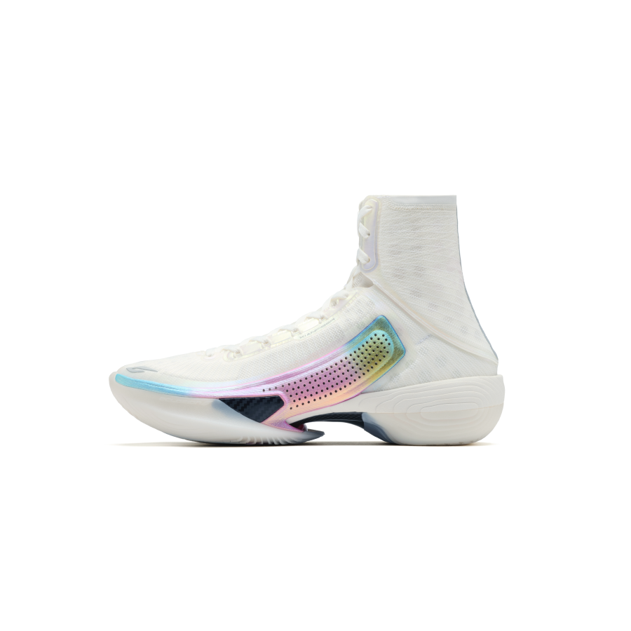 ANTA SNEAKERVERSE Eclosion Type 1 Textile, Synthetic Leather High top Basketball Shoes Men's Iridescent White