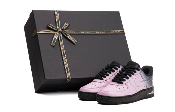 Nike Nike Air Force 1 Cushioning, Wear Resistant Low top Skateboard Shoes Unisex Black Pink
