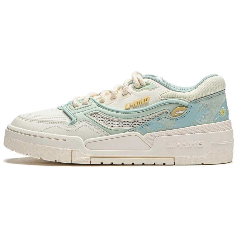 Li-Ning Li Ning 001 BTC Skateboard Shoes Women's Low Top Ivory/Light Moss Green