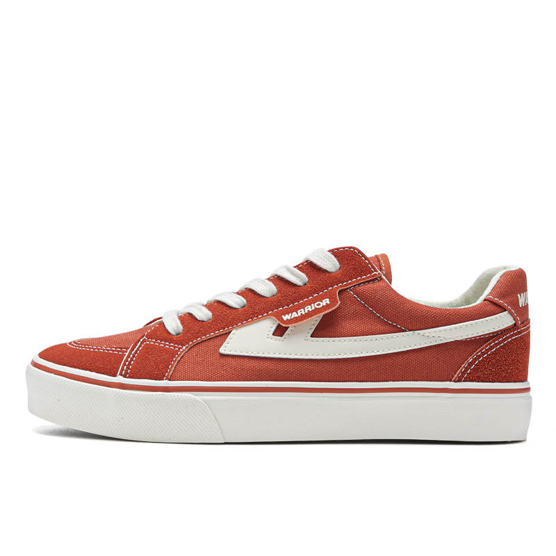 WARRIOR Slip Resistant, Abrasion Resistant, Lightweight Cushioning Low top Canvas Shoes Unisex Rusty Red Beige