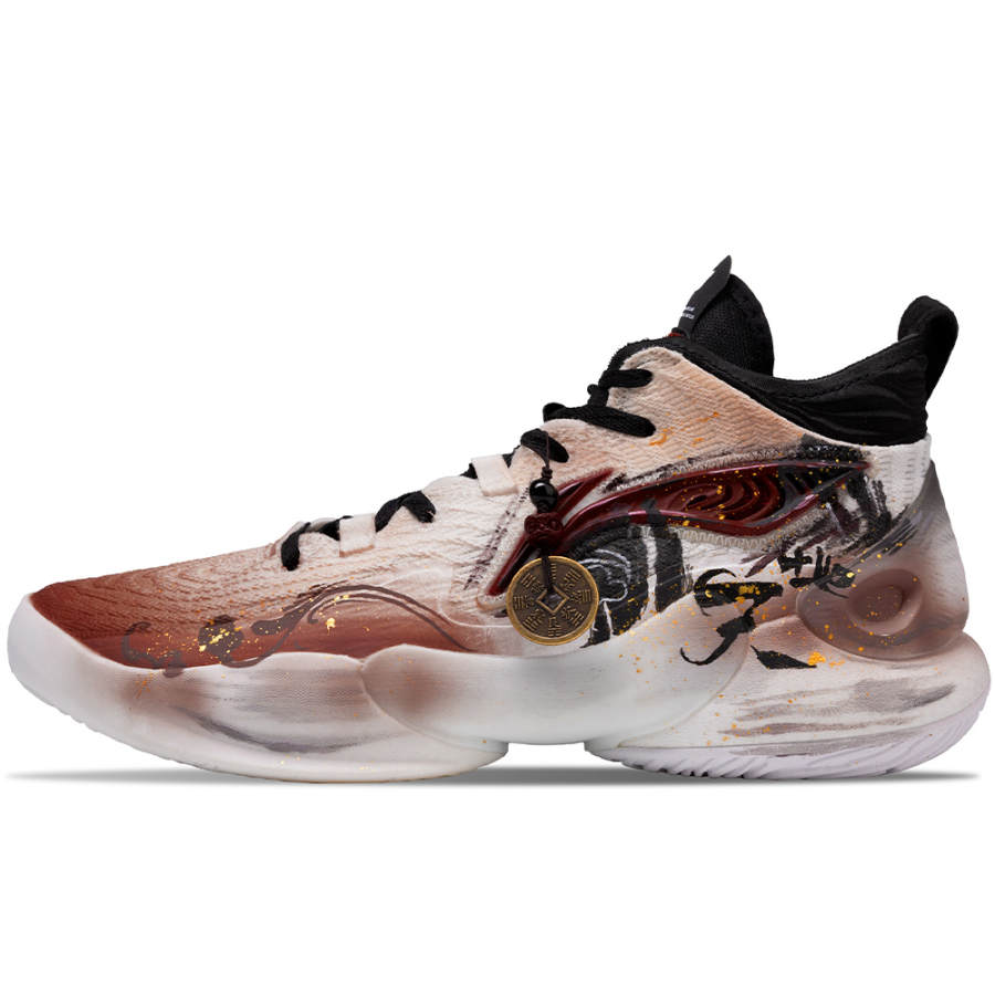 Li-Ning Li Ning YuShuai 18 Abrasion Resistant Coverage Support High top Basketball Shoes Men's White Brown