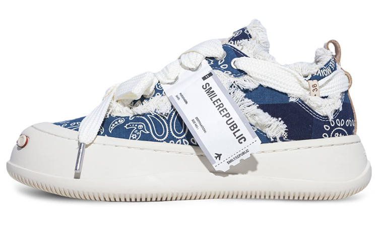 SMILEREPUBLIC Slip Resistant Abrasion Resistant Low top Canvas Shoes Unisex Blue