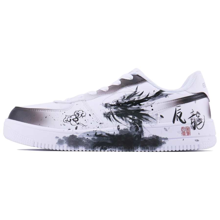 Erke Abrasion Resistant Breathable Low top Skateboard Shoes Unisex White Brown Black