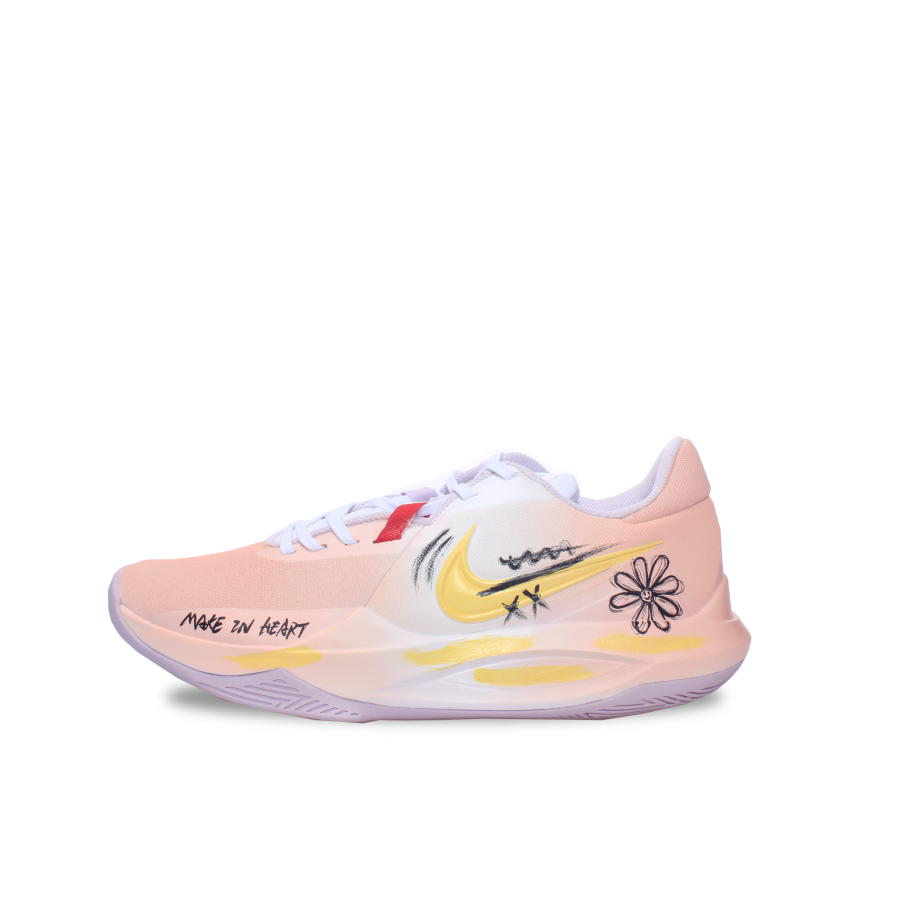 Nike Nike Precision 6 Wear resistant And Lightweight Low top Basketball Shoes Men's Pink Yellow
