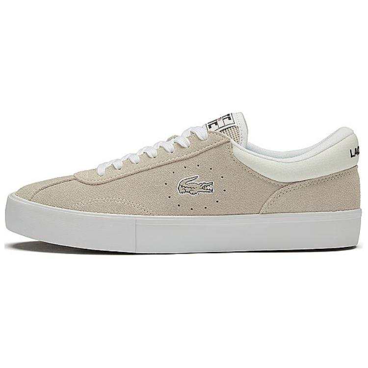LACOSTE LACOSTE Cow Split Leather Low top Skateboard Shoes Men's Light Umber