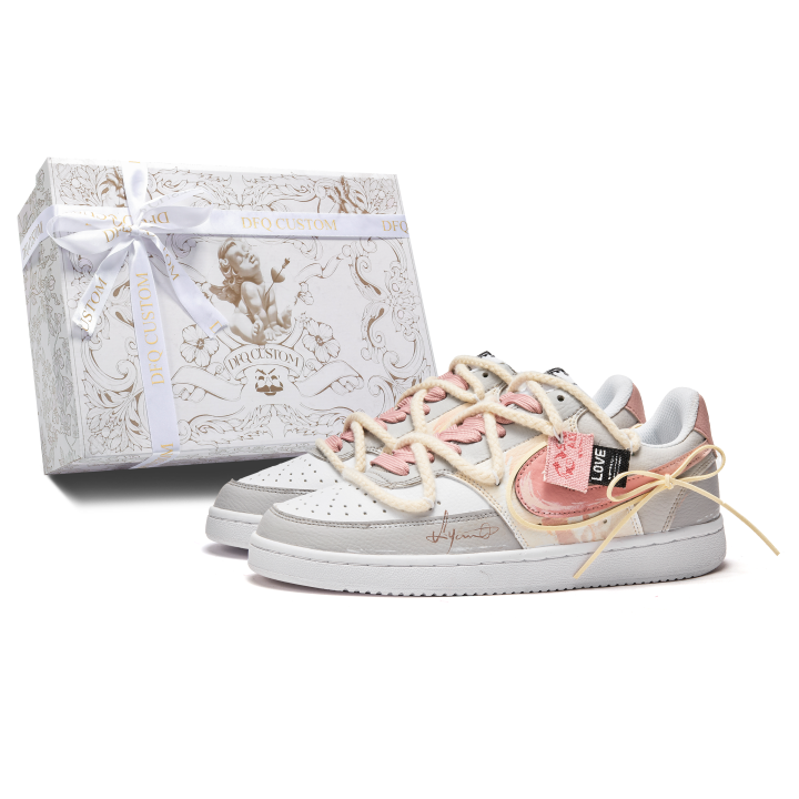 Nike Nike Court Slip Resistant Slip Resistant Low top Skateboard Shoes Men's Pink Gray White