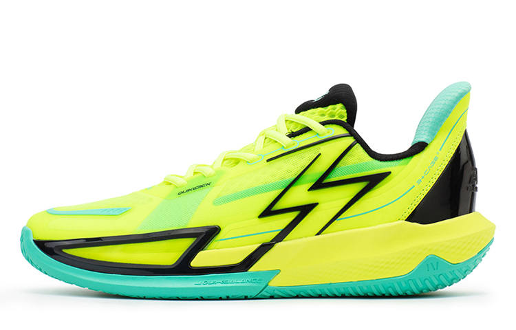 361° Big3 4.0 QUICK Basketball Shoes Men's Low Top Neon Solar Yellow/Obsidian Black