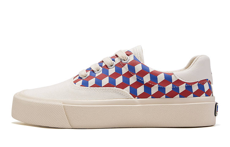 FEIYUE Low-top Canvas Shoes Women's Beige Blue Red