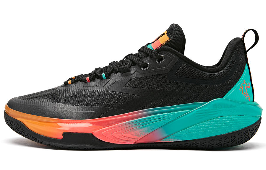 QIAODAN Prickle 7.0 PRO Q KUNGFU TURBO Cushioning Slip Resistant Low top Basketball Shoes Men's Black Blue Green
