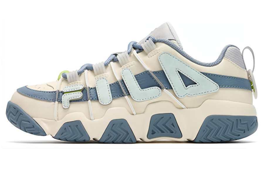 FILA FUSION BUSTER Puffy Shoes Low top Vintage Basketball Shoes Women's White Blue
