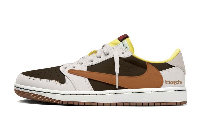 Jordan Travis Scott x Jordan Air Jordan 1 Autumn Sun, Travis Scott X AJ1 Abrasion Resistant Breathable