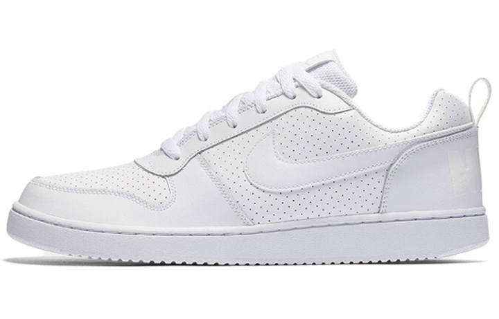 Nike Nike Court Borough Low Triple White Synthetic Leather Vintage Slip Resistant Cushioning Abrasion Resistant Low top