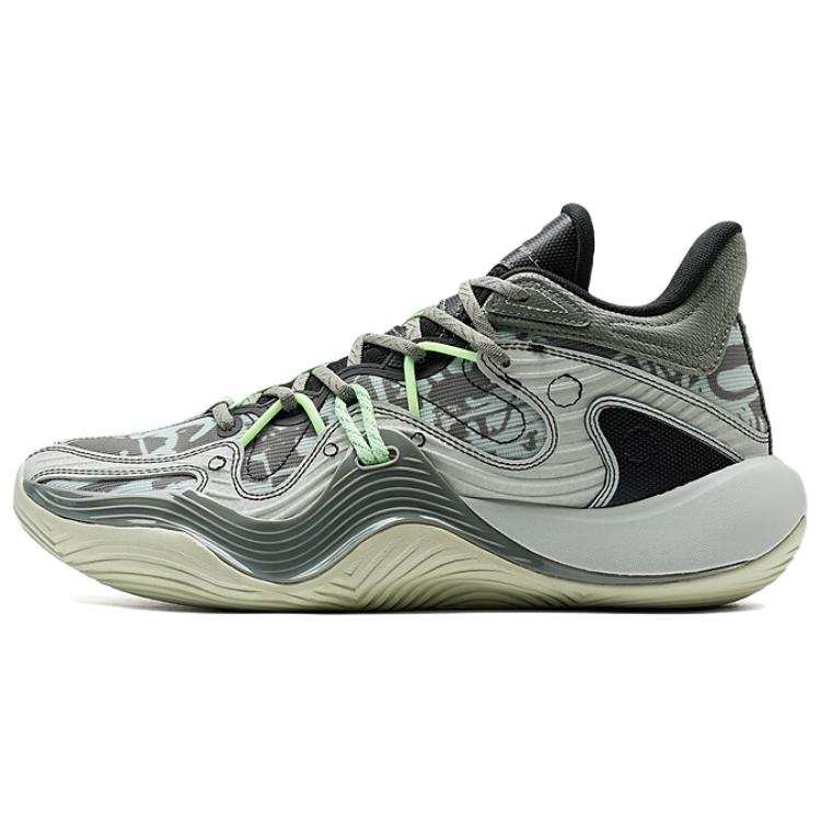 XTEP Coverage Lightweight Thermal Mid top Basketball Shoes Men's Gray Green