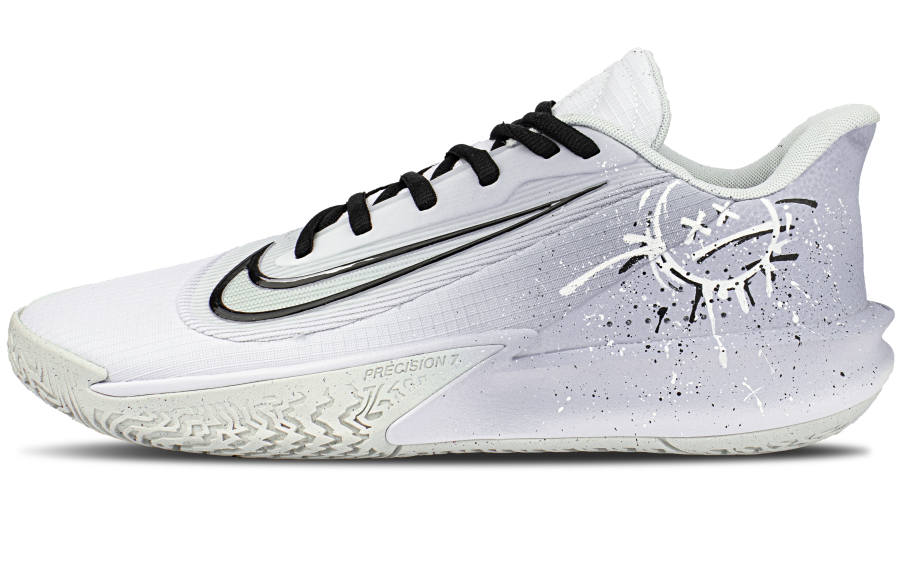 Nike Nike Precision 7 Comfortable Mesh Low top Basketball Shoes Unisex White Purple