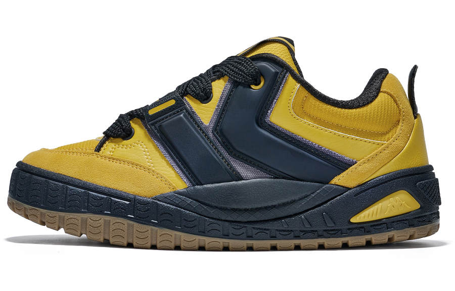 Kappa Slip Resistant Abrasion Resistant Low top Skateboard Shoes Unisex Yellow Black