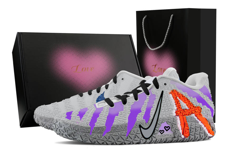Nike Nike Ja Morant 3 Purple Mist, Heart Box Abrasion Resistant Low top Basketball Shoes Unisex Purple Gray