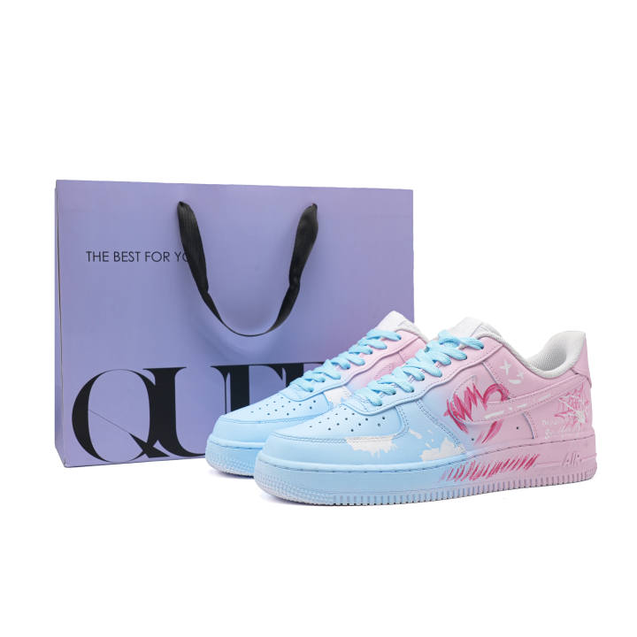 Nike Nike Air Force 1 Magic Trail Lightweight Low top Skateboard Shoes Unisex Blue Pink
