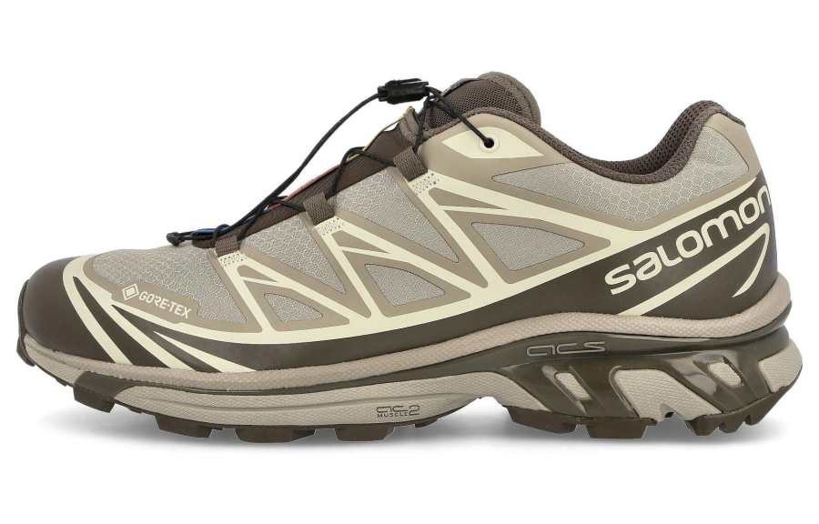 SALOMON XT 6 GTX Comfortable Abrasion Resistant Waterproof Low top Outdoor Shoes Unisex Gray Brown