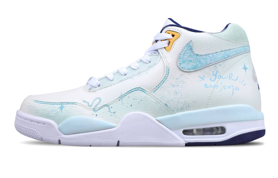 Nike Nike Flight Legacy Slip Resistant Slip Resistant Mid top Vintage Basketball Shoes Men's Cyan
