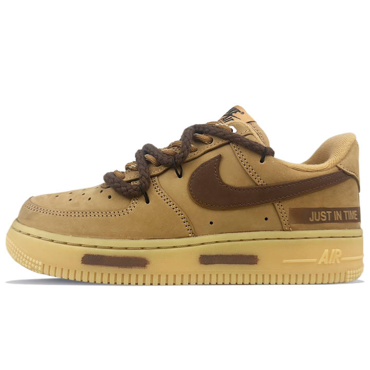 Nike Nike Air Force 1 Slip Resistant, Abrasion Resistant, Lightweight Low top Skateboard Shoes Unisex Light Brown