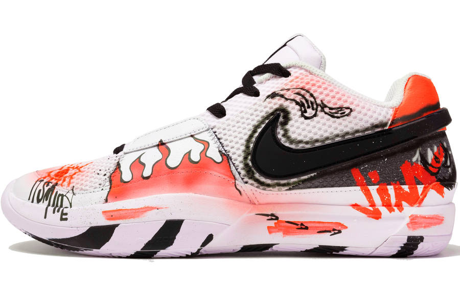 Nike Nike Ja 1 Abrasion Resistant Low top Basketball Shoes Men's Orange White