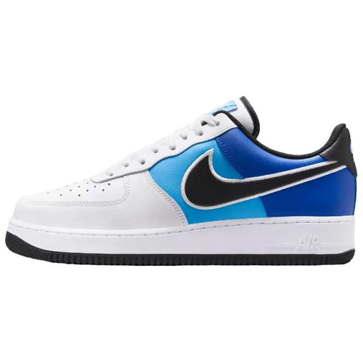 Nike Nike Air Force 1 Slip Resistant Abrasion Resistant Low top Skateboard Shoes Men's White Blue Black