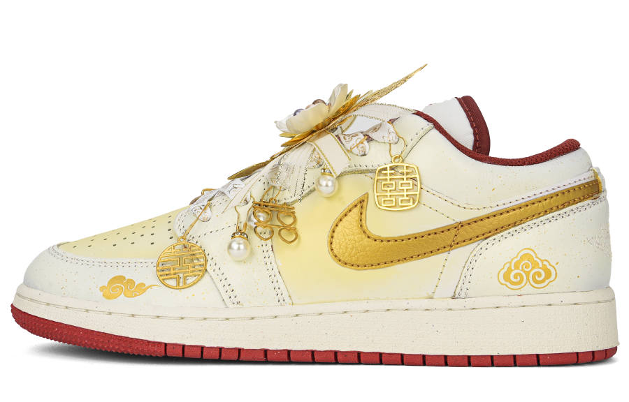 Jordan Jordan Air Jordan 1 Auspicious Clouds Golden Prophecy Cushioning Abrasion Resistant Cushioning, Wear Resistant Low top
